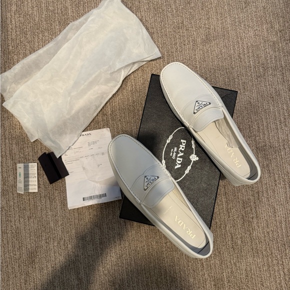 Prada Loafers Icy White Sz 12 - Picture 6 of 6